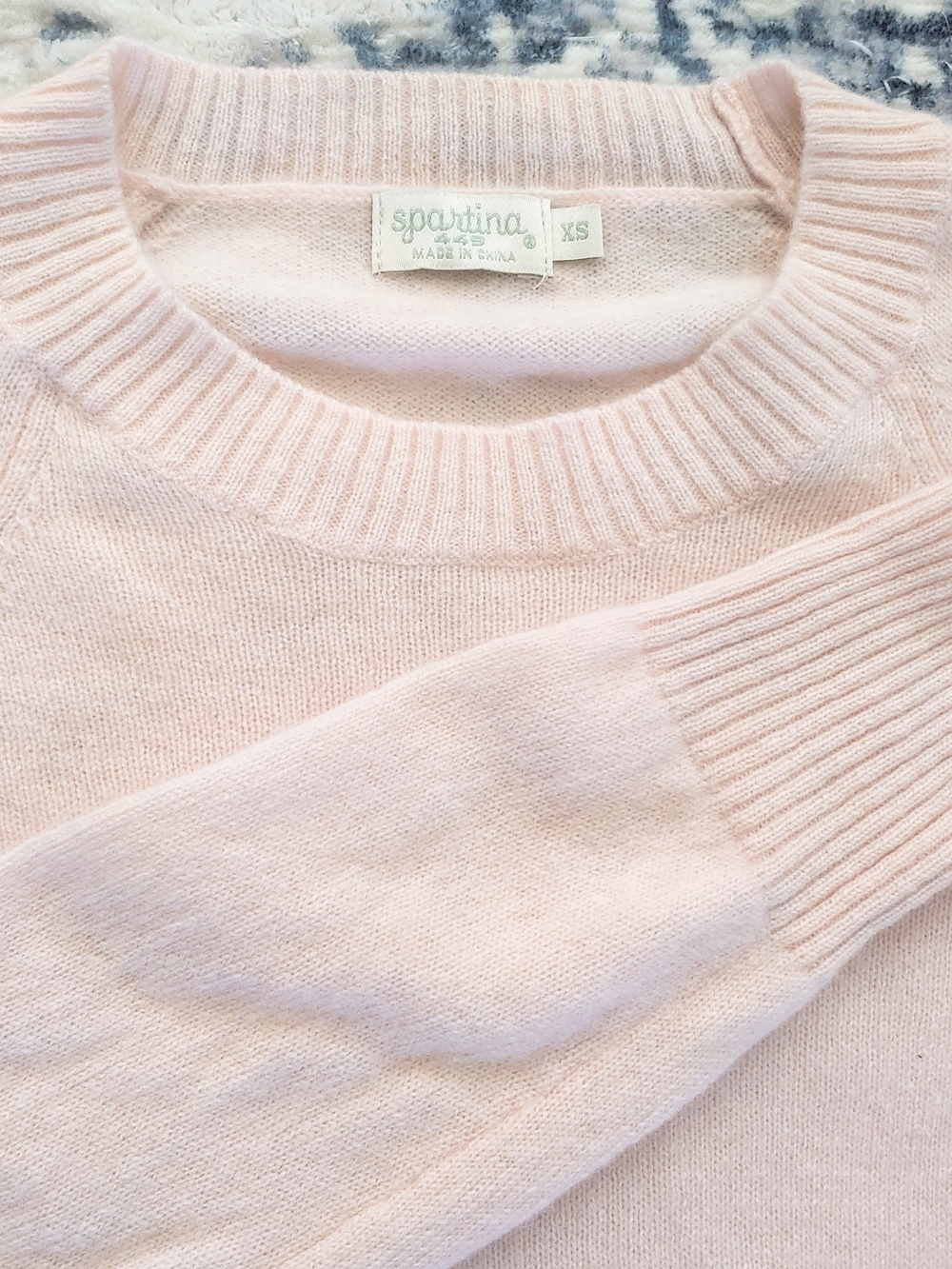 Spartina 449 100% Cashmere Shelby Sweater Blush Pink XS